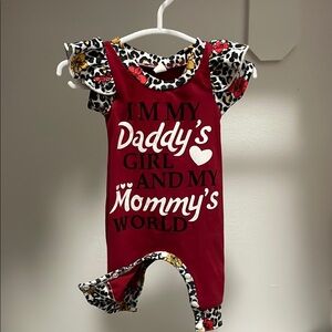 Cute Baby Romper - Red and Leopard Print